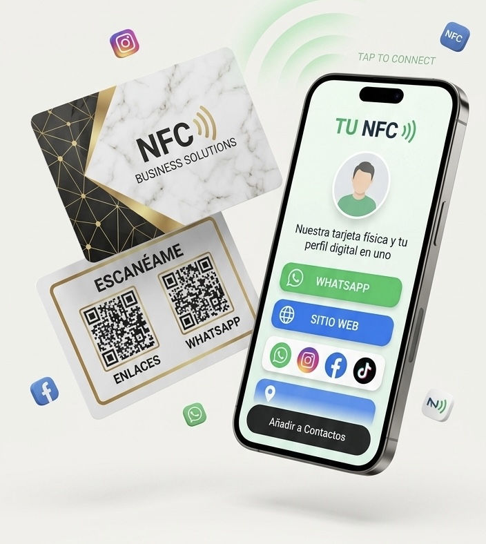 Tarjeta de presentación con tecnología NFC personalizada con perfil digital incluido